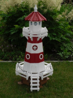 Deko Leuchtturm mit Solar - 115 cm aus Holz