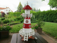 Leuchtturm Deko mit Solar - 115 cm aus Holz 3