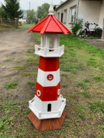 Solarleuchtturm - Rot-Weiss 125 cm