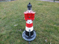 XL-Leuchtturm Roter Sand 115cm beleuchtet, Gartendeko